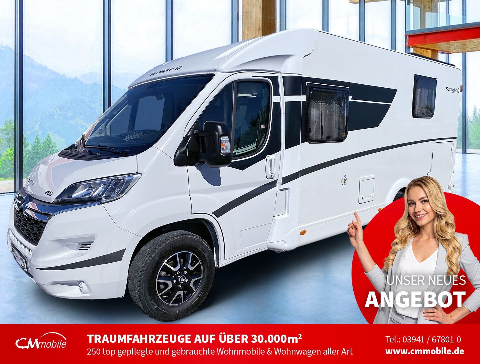 Sunlight
 V 69 - 1.Hand - 165 PS - Queensbett - Garage -
