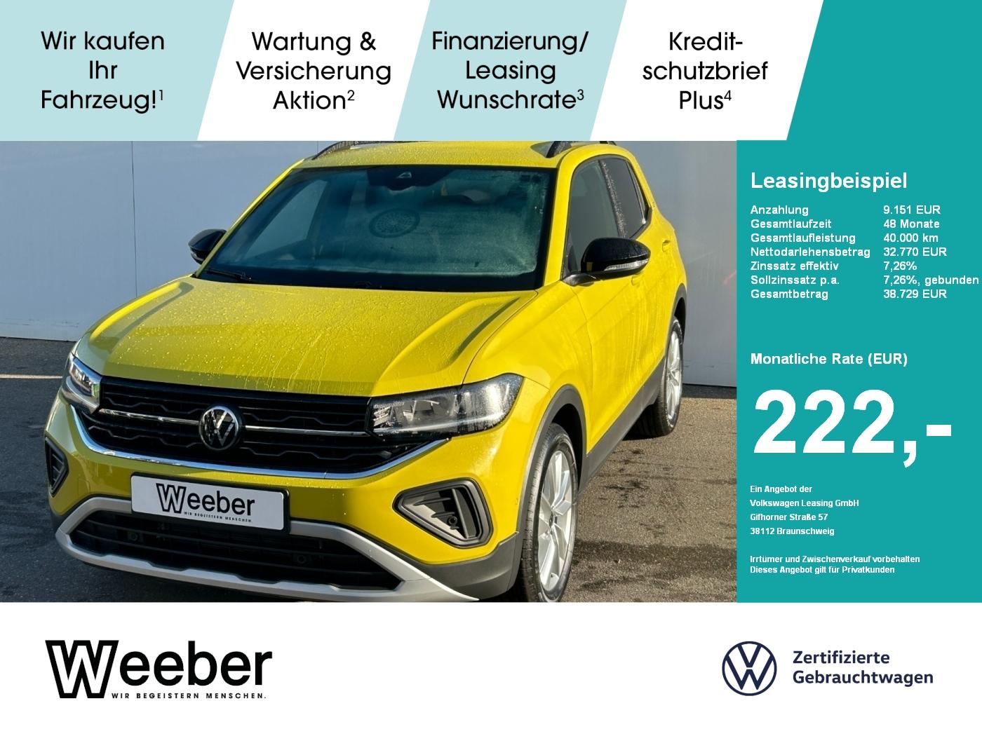 Volkswagen T-Cross 1.0 l TSI DSG GOAL AHK Navi LED Kamera