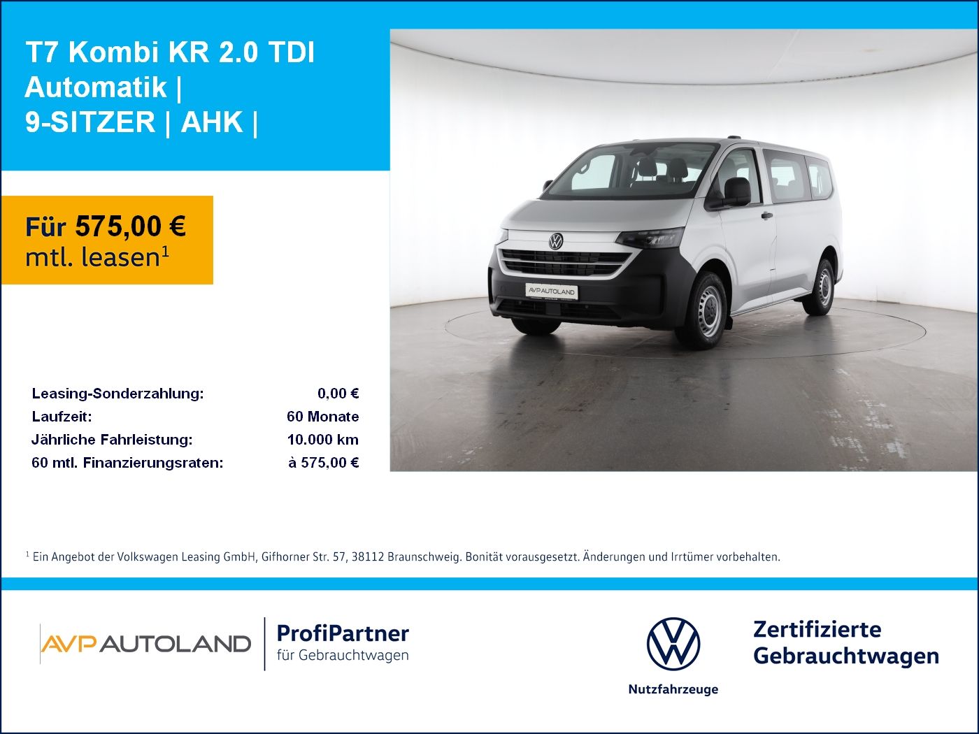 Volkswagen T7 Kombi KR 2.0 TDI Automatik | 9-SITZER | AHK |