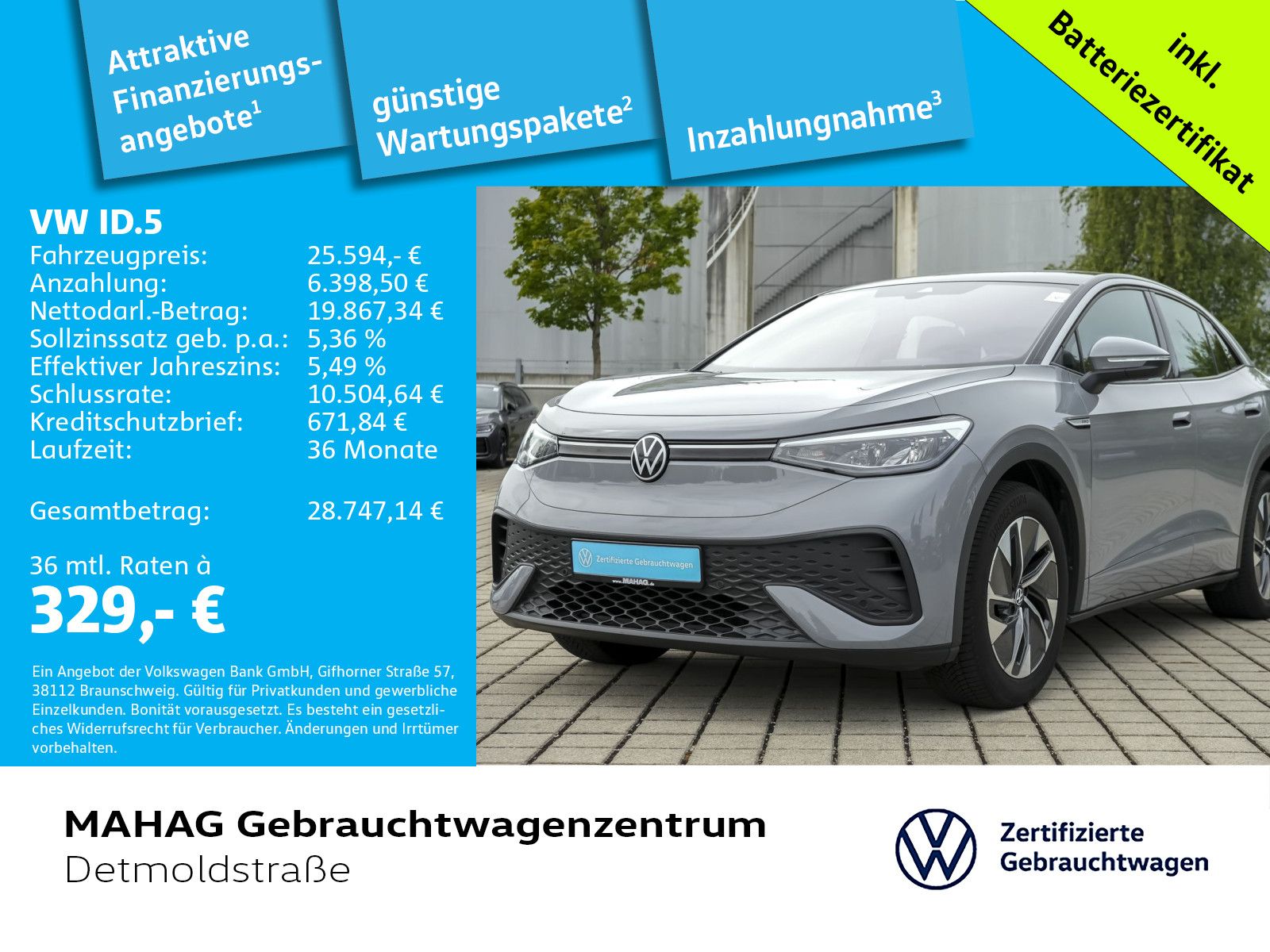 Volkswagen ID.5 Pro 128kW LED Navi ParkPilot CCS App imagem 2