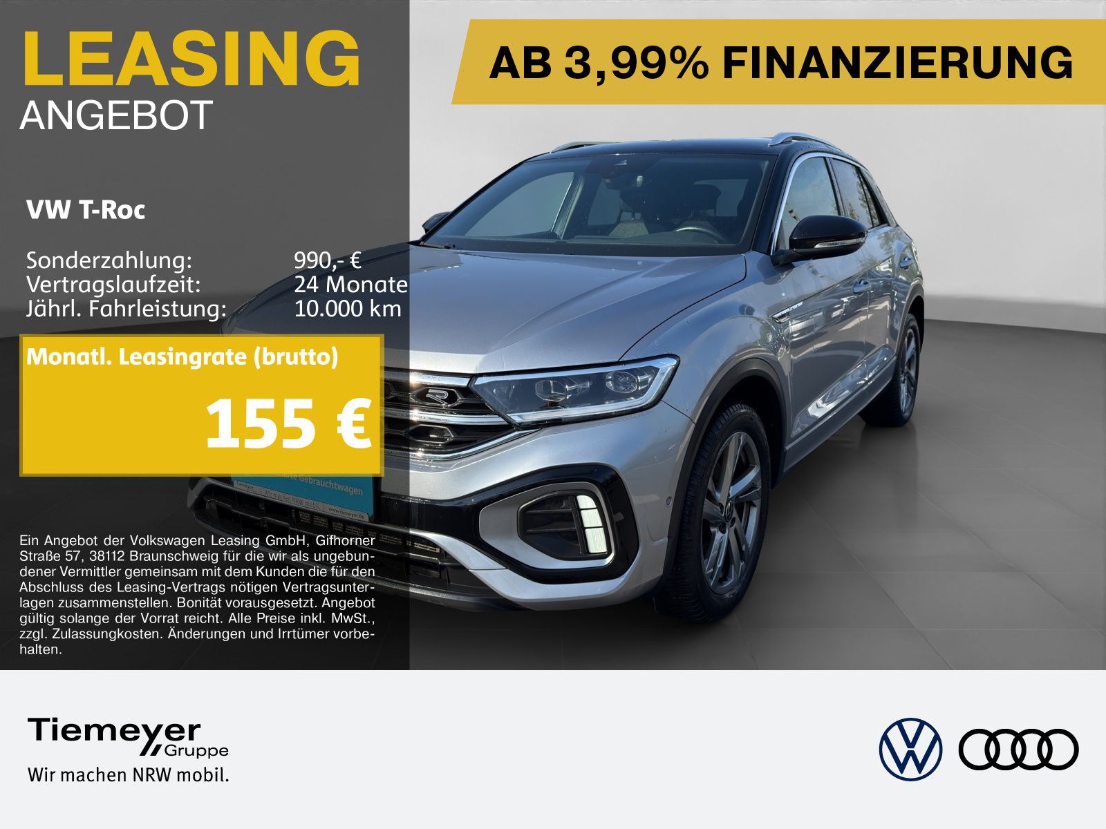 VW T-Roc 1.0 TSI R-LINE AHK GARANTIE-2028 LED+ NAVI