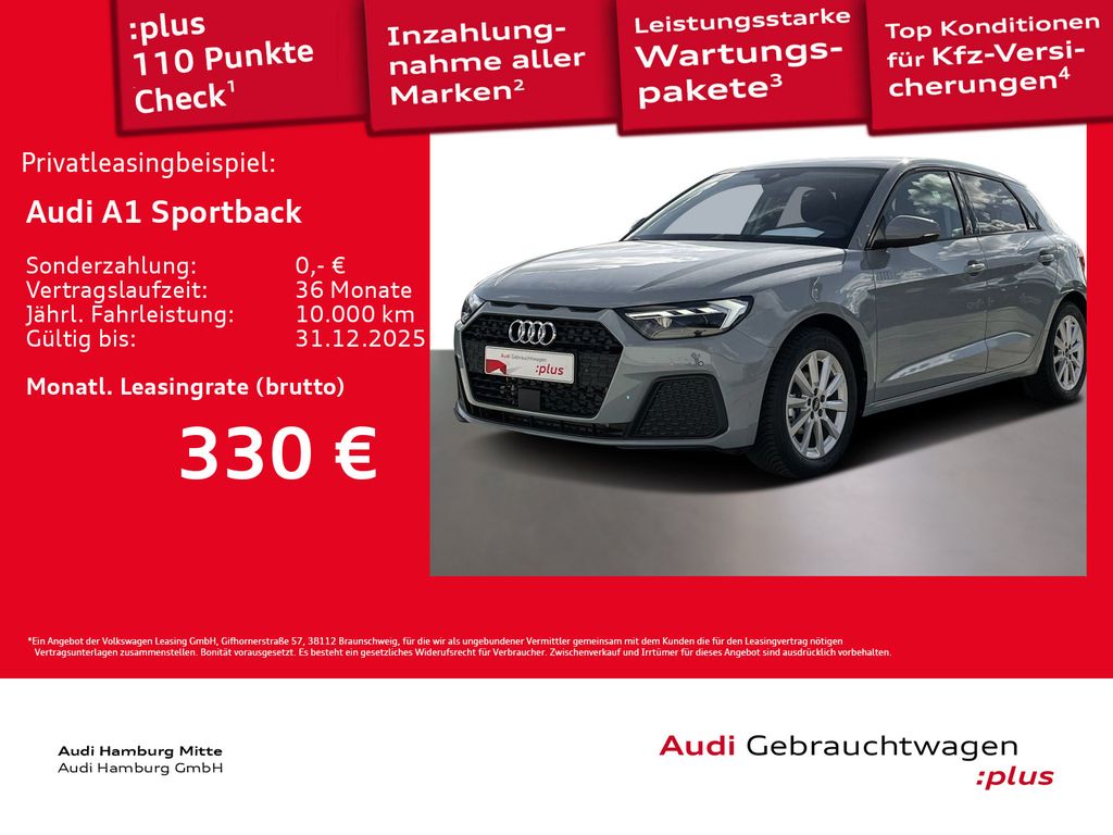 A1 Sportback 25 TFSI S tronic Virtual LED Sitzhz