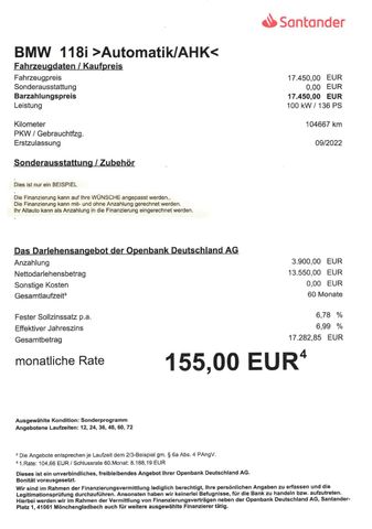Fahrzeugabbildung BMW 118 i Advantage >AUT/LED/PDC/SHZ<