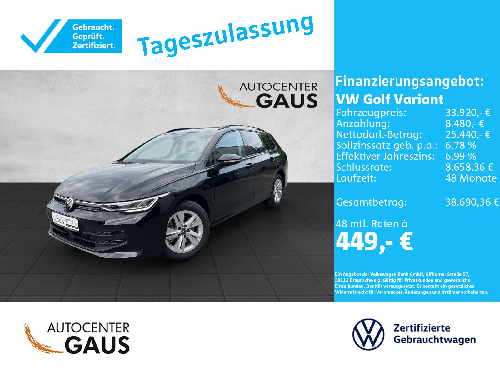 Golf VIII Variant Life 2.0 TDI DSG Navi*ACC*LED
