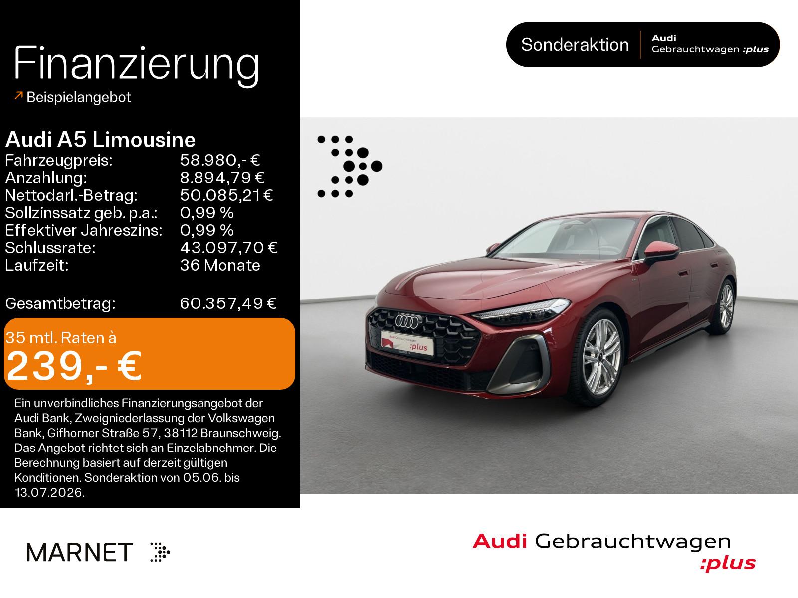 Audi A5 Limousine e-hybrid quattro S line*Navi*Matrix