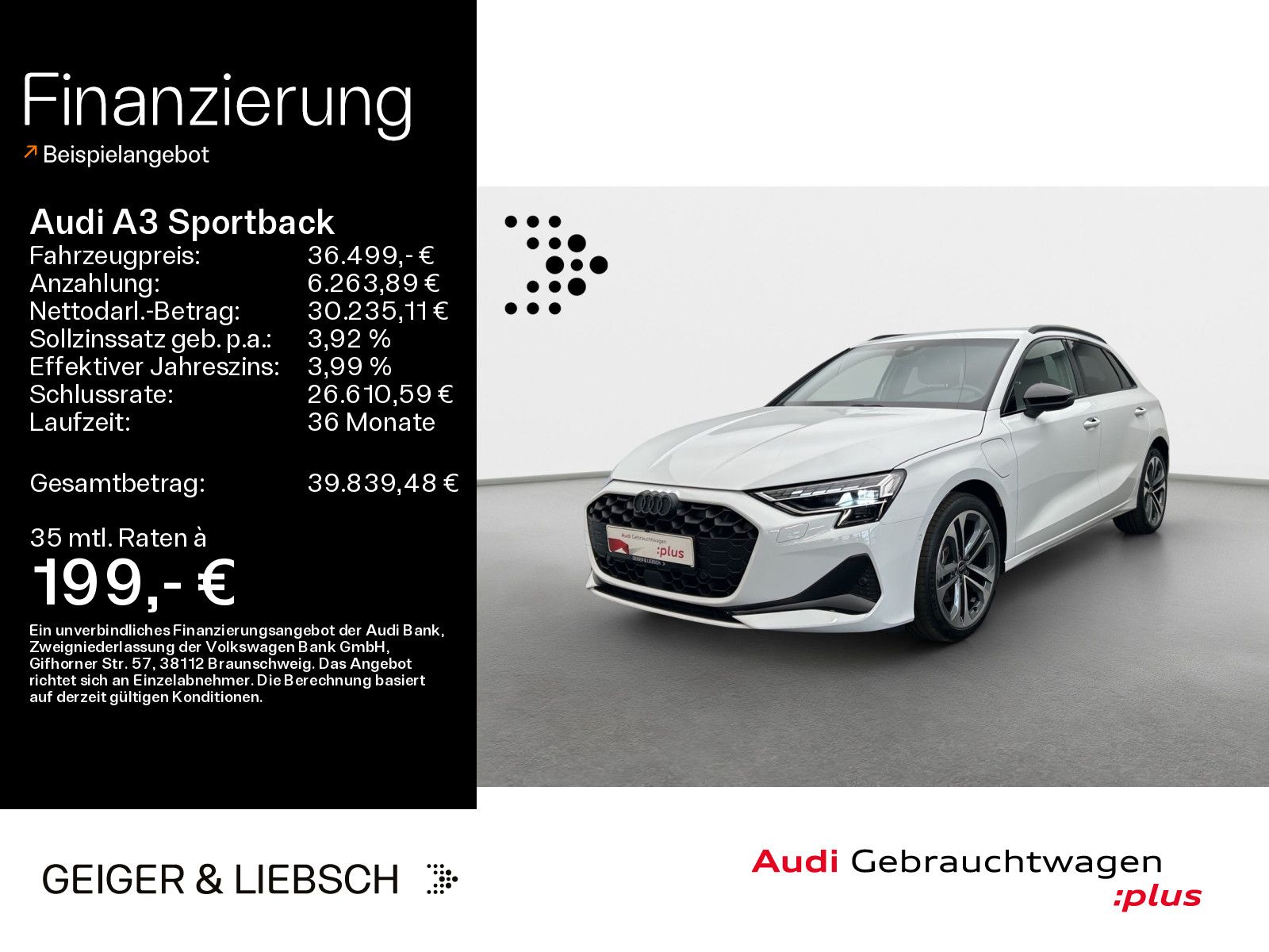 Audi A3 Sportback 40 TFSIe advanced*NAVI-PLUS*MATRIX*