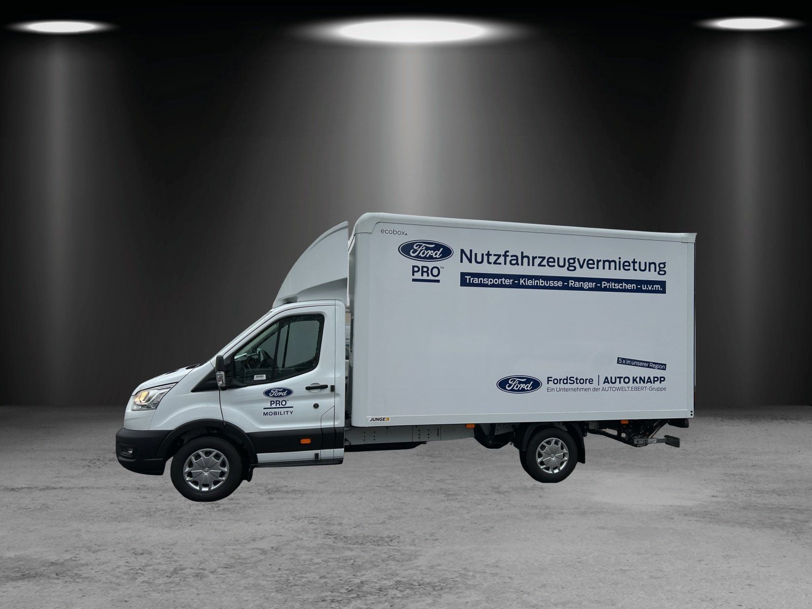 Fahrzeugabbildung Ford Transit L4 Einzelkabine Koffer GJR Ladebordwand