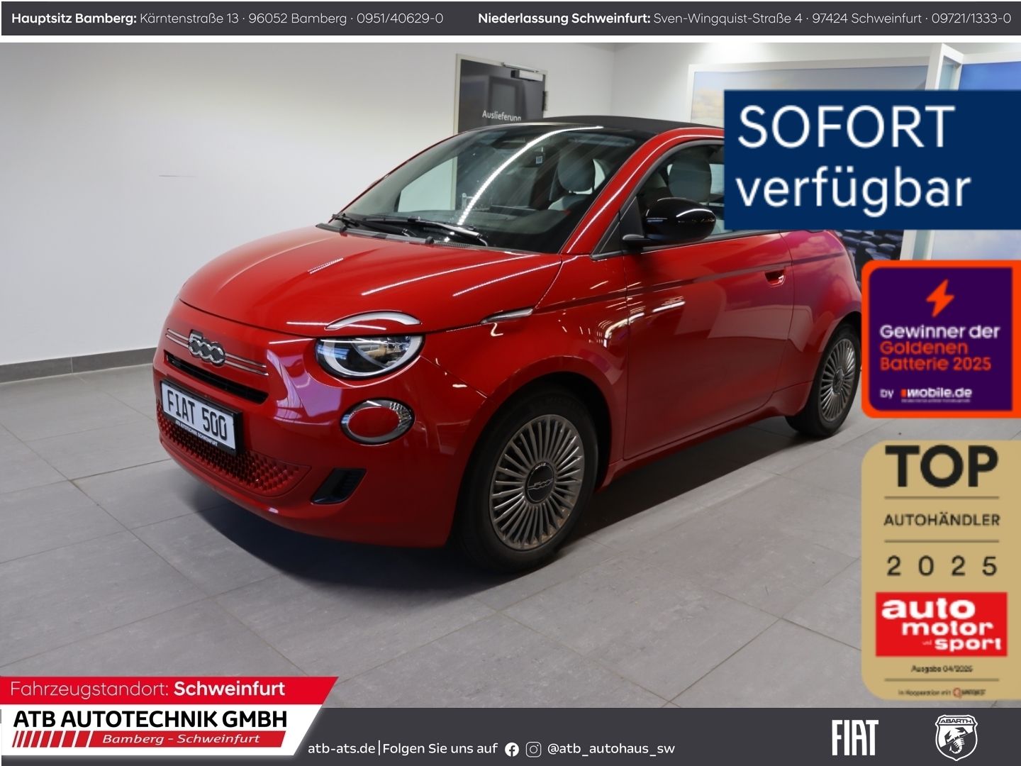 Fahrzeugabbildung Fiat 500C Hybrid 1.0l 48 kW ICON Komfortpaket