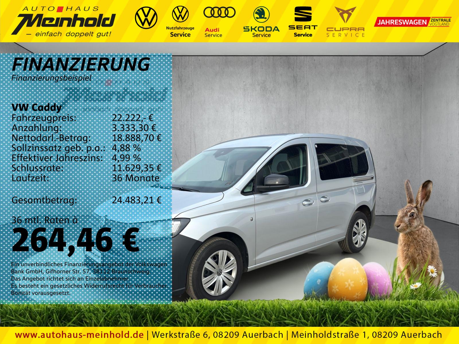 Volkswagen Caddy 1.5 TSI, 5-Sitzer, Einparkhilfe, Sitzh.