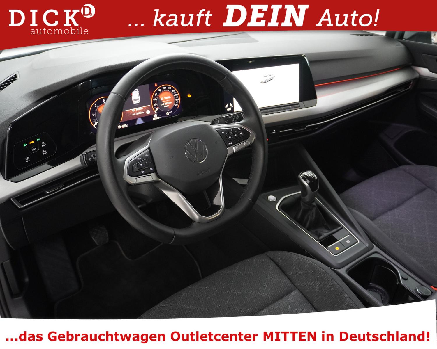 Volkswagen Golf VIII Var 2.0d Life NAVI+LED+VIRTU+SHZ+ACC+, миниатюра 8