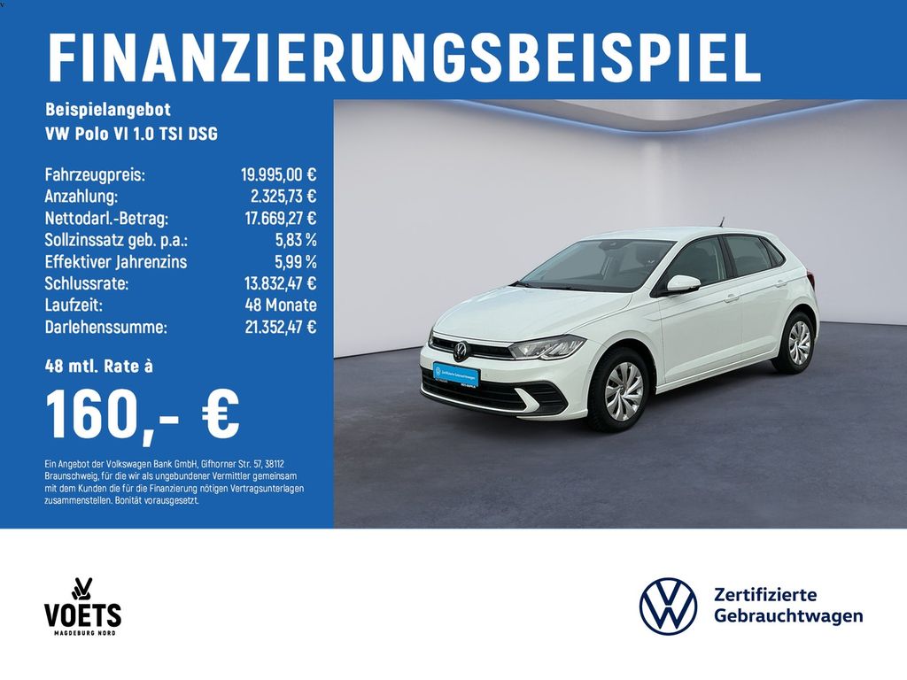 Polo VI 1.0 TSI DSG Life LED+NAVI+ACC+PDC+KAM
