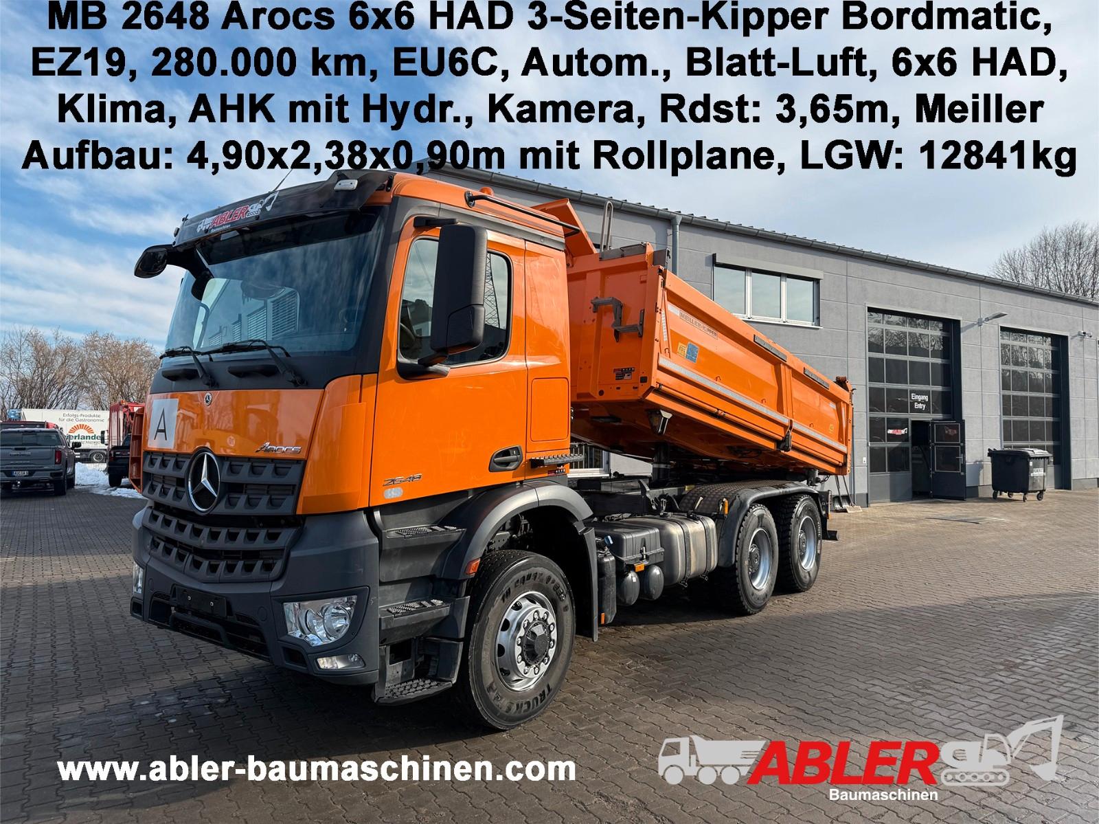 Mercedes-Benz 2648 Actros 6x6 HAD 3-S. Kipper Bordmatic