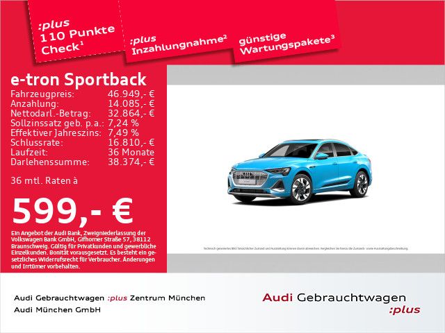 Audi e-tron Sportback 55 S line Pano/Matrix/AHK/B&O/N