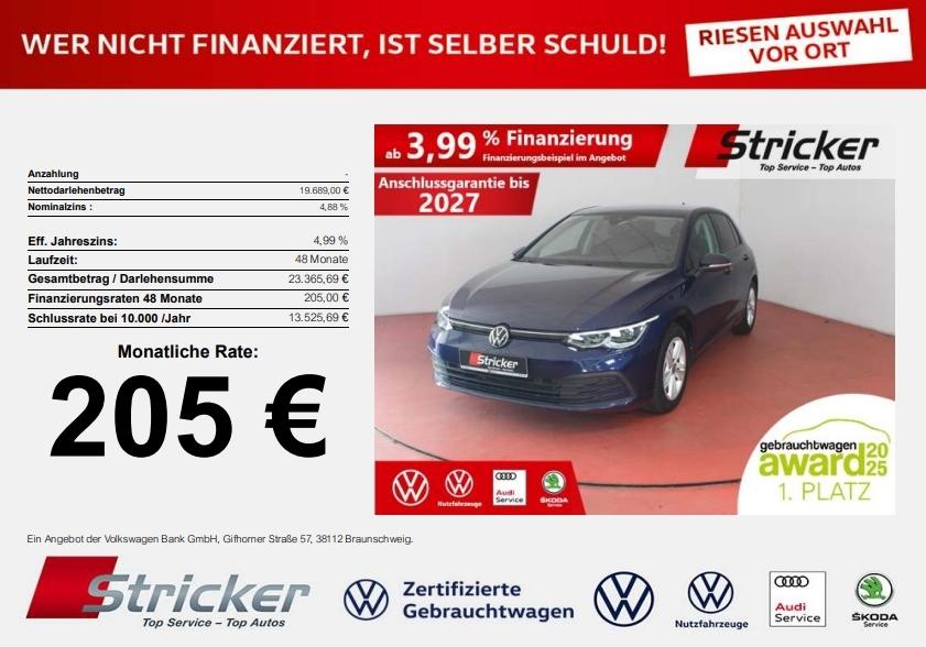 Volkswagen Golf Life 1.5TSI 205,-ohne Anzahlung AHK Standh.