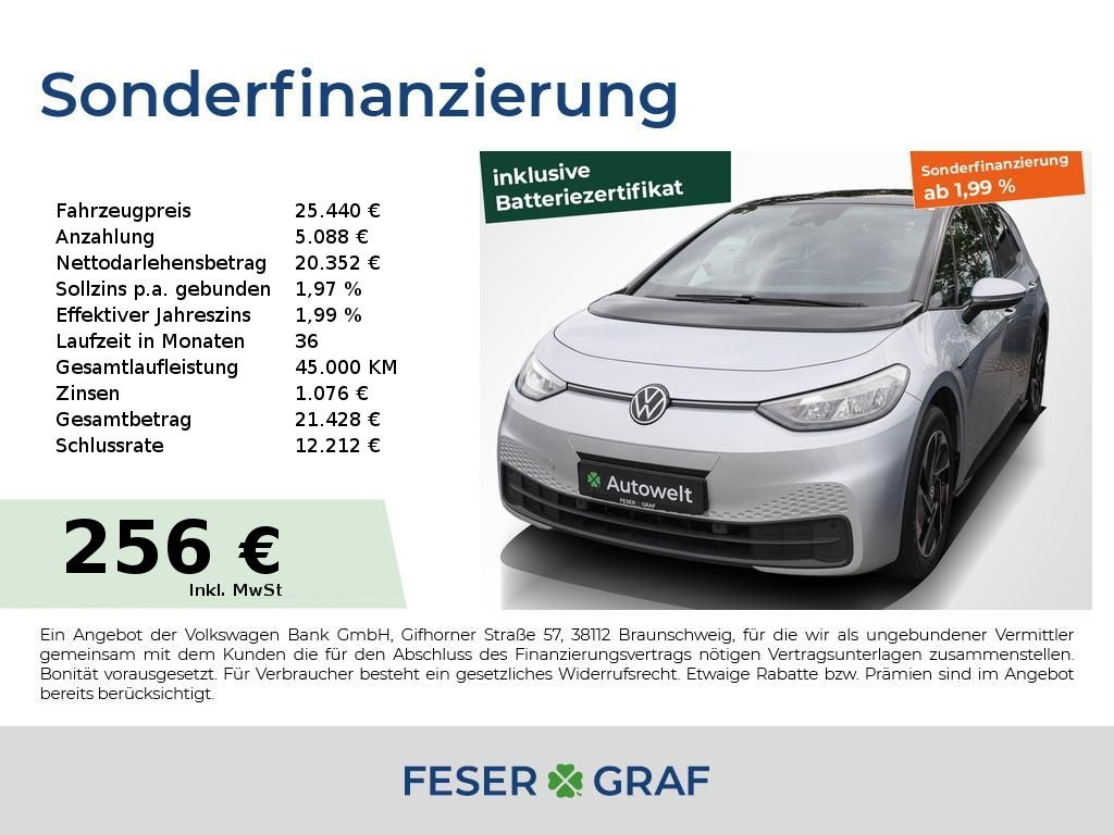 VW ID.3 Pro ACC Alu 18 CarPlay LED Nav Sitzh Wärmep