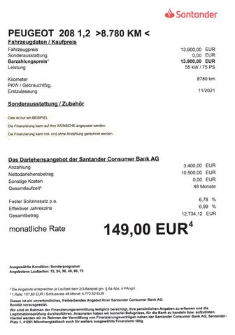 Fahrzeugabbildung Peugeot 208 Like >8.780 KM/ Klima/TEMP/DAB-Radio<