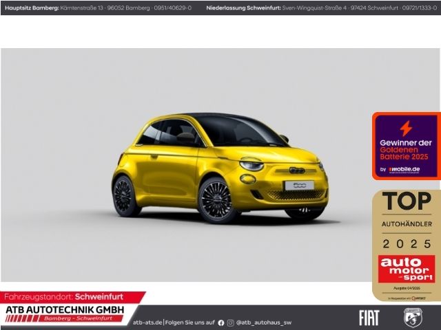 Fahrzeugabbildung Fiat 500e Cabrio La Prima 42 kWh Navi PDCv+h Rückfahr
