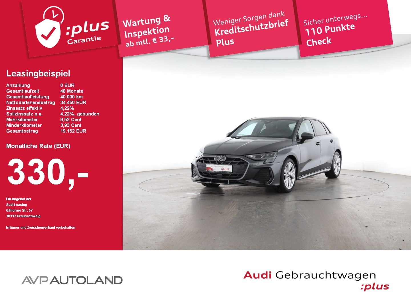 Audi A3 Sportback 35 TDI S tronic S line | inkl. WKR