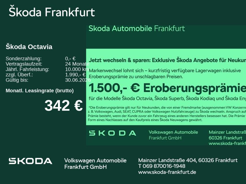 Skoda Octavia Combi RS 2,0 TSI 195 kW 7-Gang-DSG zzgl.