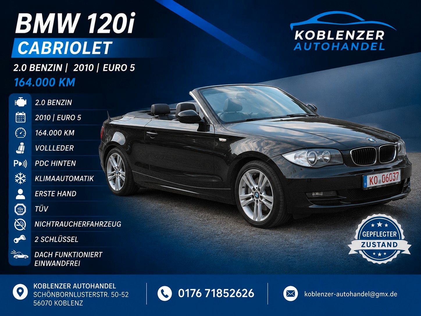 BMW 118 1 Cabrio 118 i! 1.Hand! Top Extras! Tüv neu!