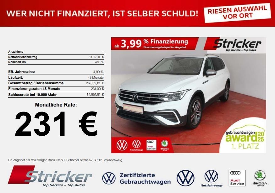 Volkswagen Tiguan Allspace Life 1.5TSI 231,-ohne
