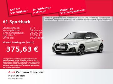 Audi Leasingangebot: Audi A1 Sportback S line 30 TFSI 85(116) kW(PS) S tro