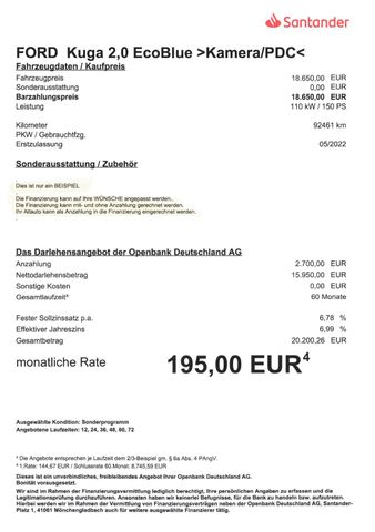 Fahrzeugabbildung Ford Kuga 2.0 EcoBlue MHybrid, Titanium>LED/NAV/KAM<