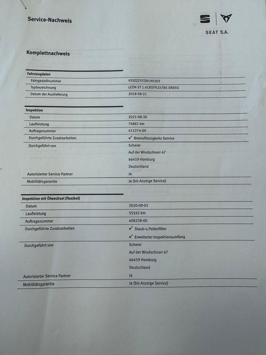 Fahrzeugabbildung SEAT Leon ST Style /NAVI/KLIMA/SCHECKHEFT/