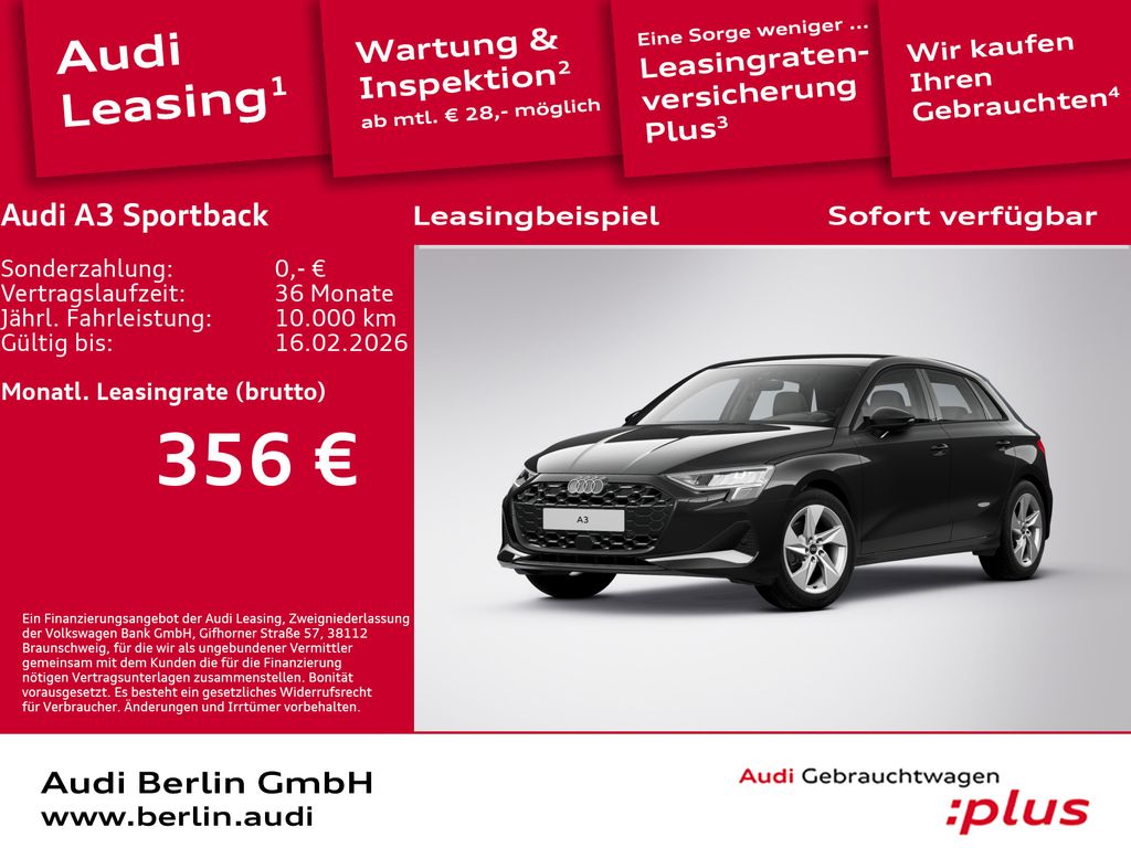 A3 Sportback Advanced 30 TDI 6-G. LED AHK NAVI