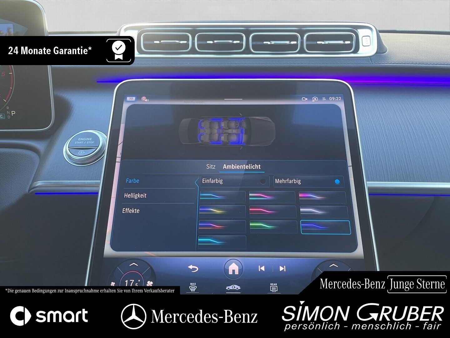 Fahrzeugabbildung Mercedes-Benz S 350 d 4M 20"AMG Burm Pano Aktiv Ambi Guard 360