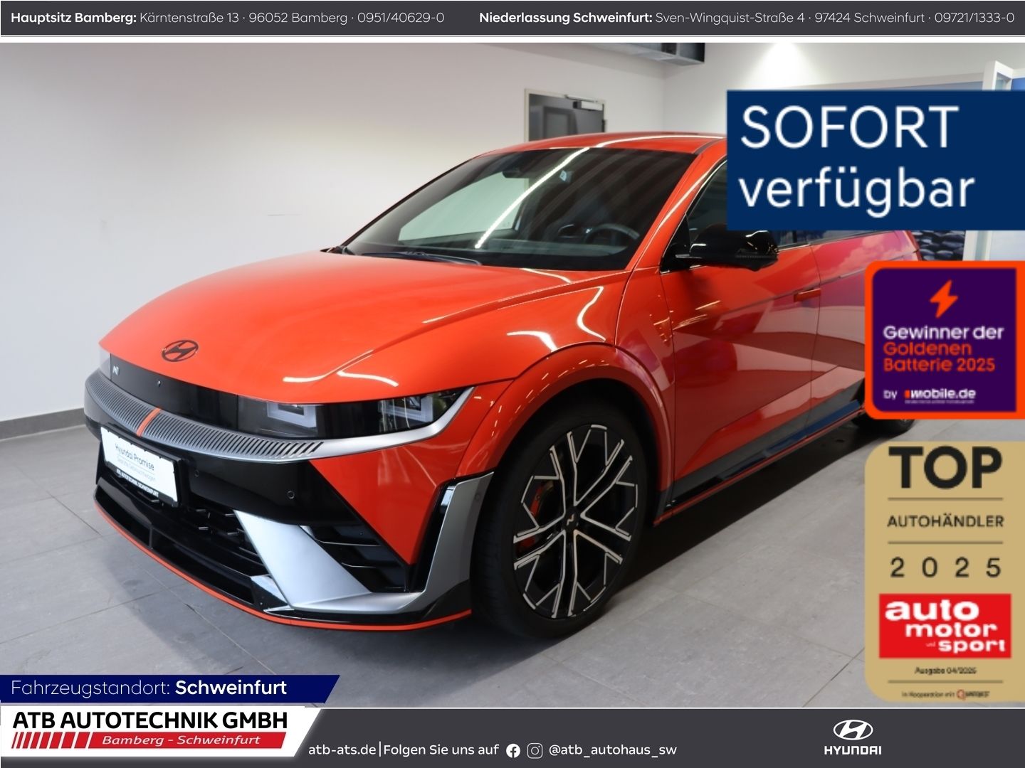 Fahrzeugabbildung Hyundai IONIQ 5 N 84kW 609PS 4WD SOH 99% HUD Navi Sounds