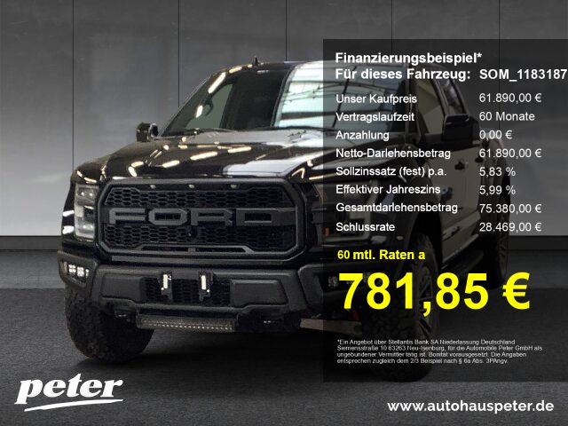 Ford Raptor Super Crew 457PS Moonroof Lightbar