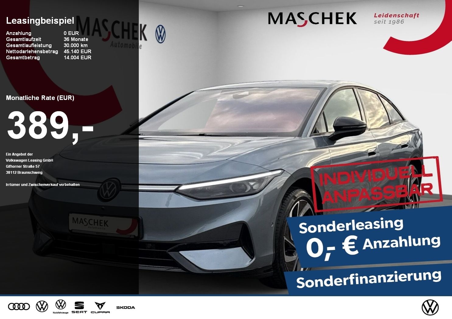 Volkswagen ID.7 Pro Sonderleasing AHK Navi IQLight AHK HUD