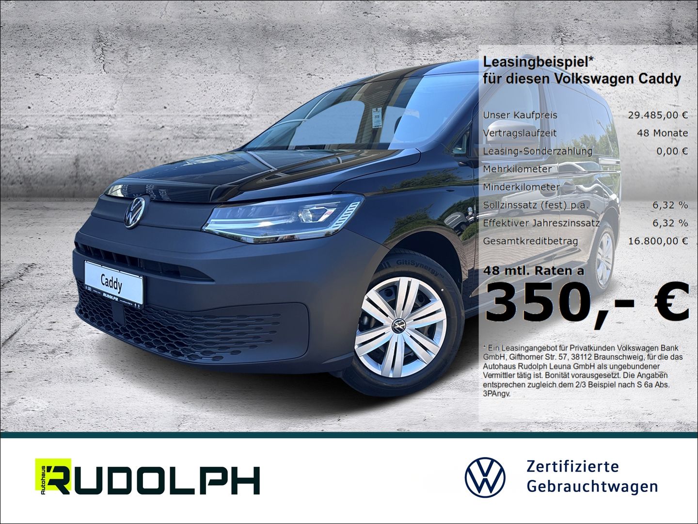 Volkswagen Caddy Kombi 2.0 TDI 5-Sitzer 6-Gang LED Navi BT 