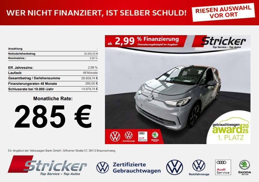 Volkswagen ID.3 Pro 150/58 285,-ohne Anzahlung Navi Massage imagem 2