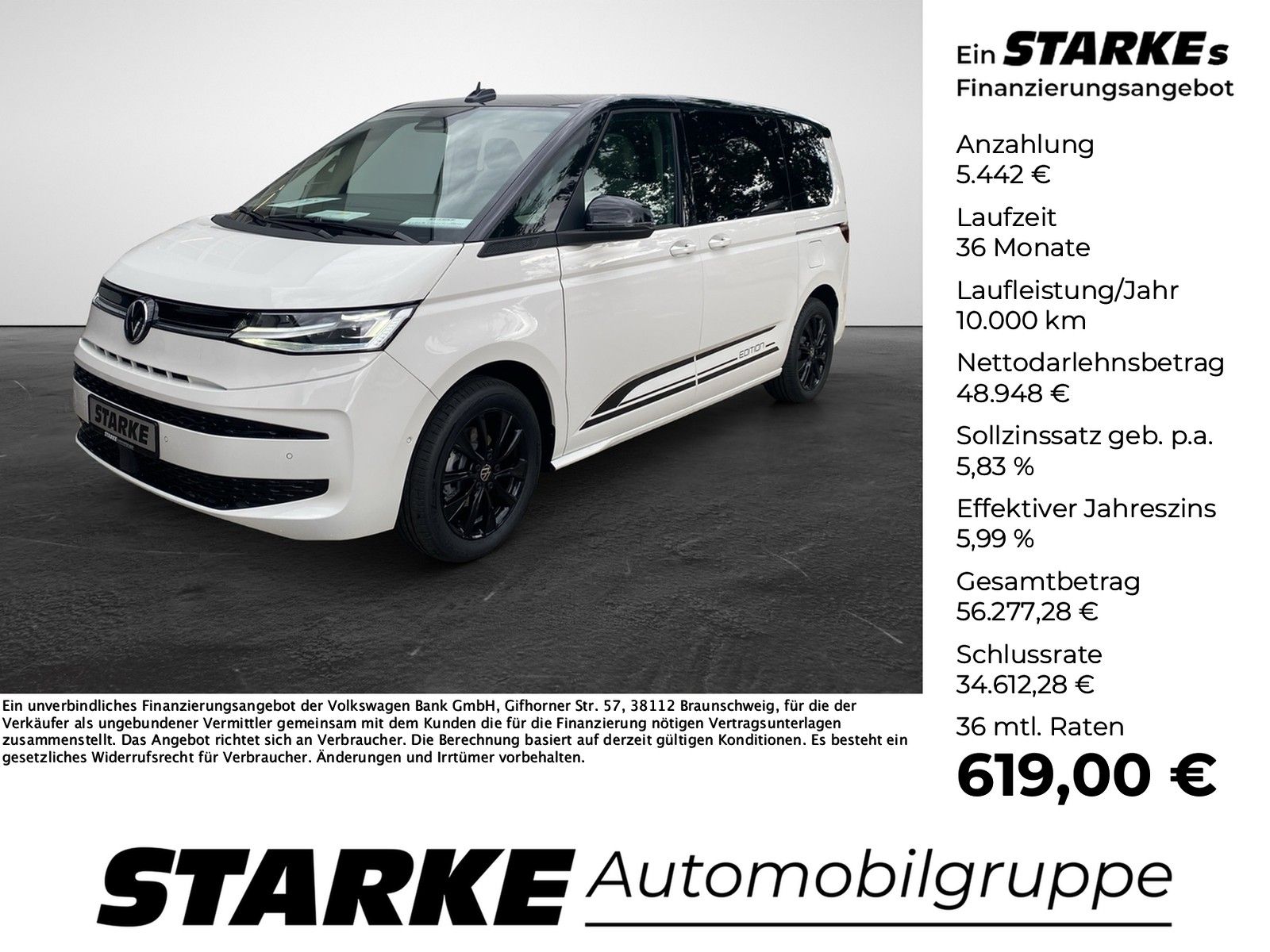 Volkswagen T7 Multivan 2.0 TDI DSG Edition  Panodach AHK Na