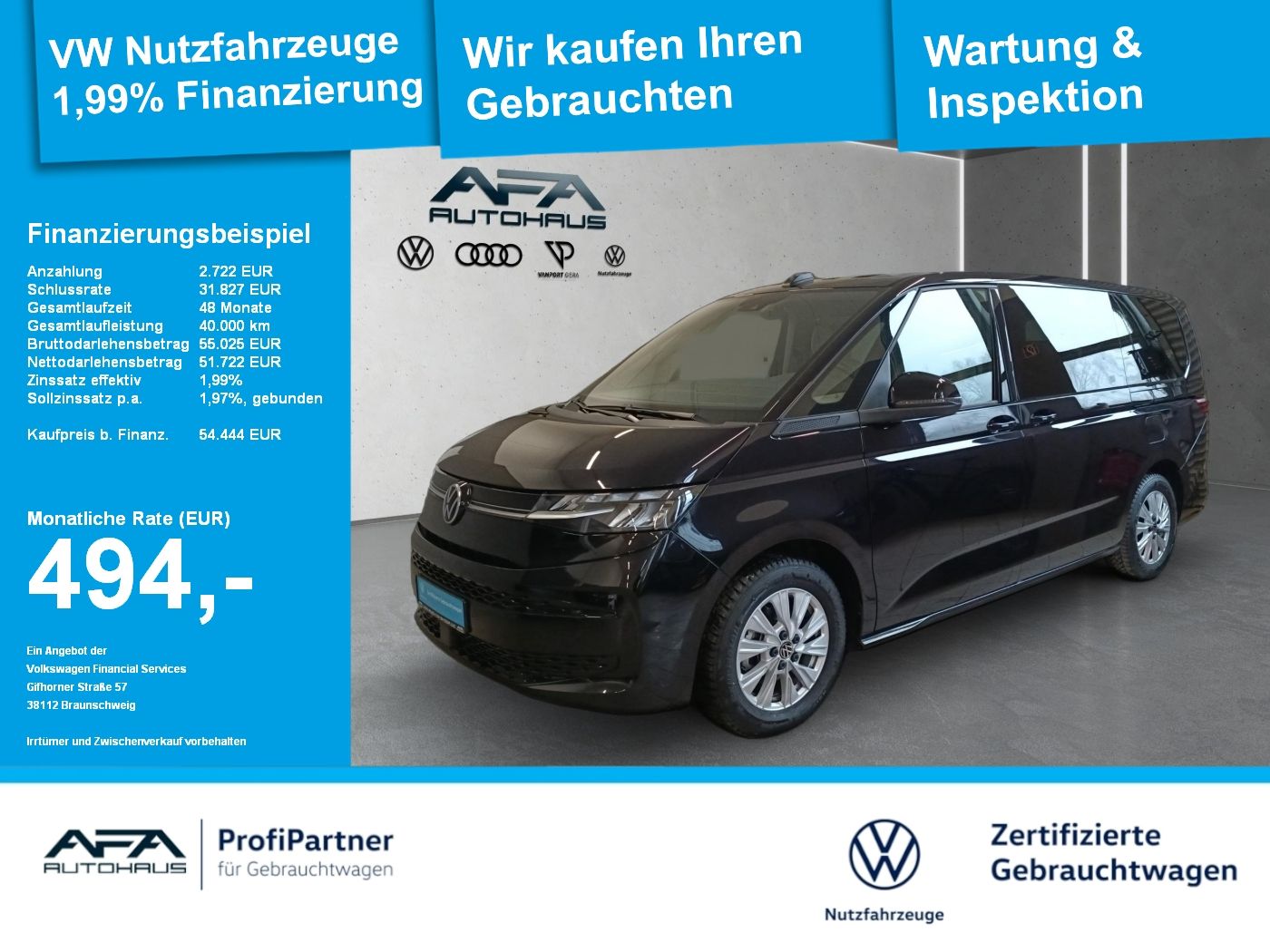 Volkswagen T7 Multivan 2.0 TDI Life lang DSG AHK*StdHz*Navi
