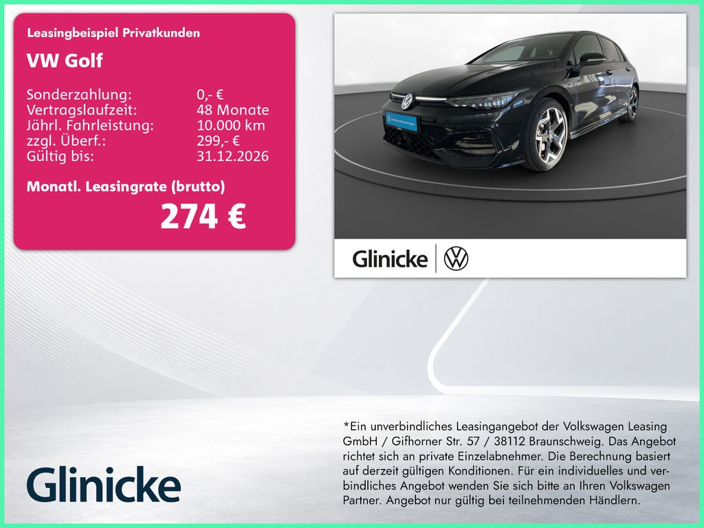 Golf VIII 1.5 TSI R-Line Matrix Navi 360° ACC St