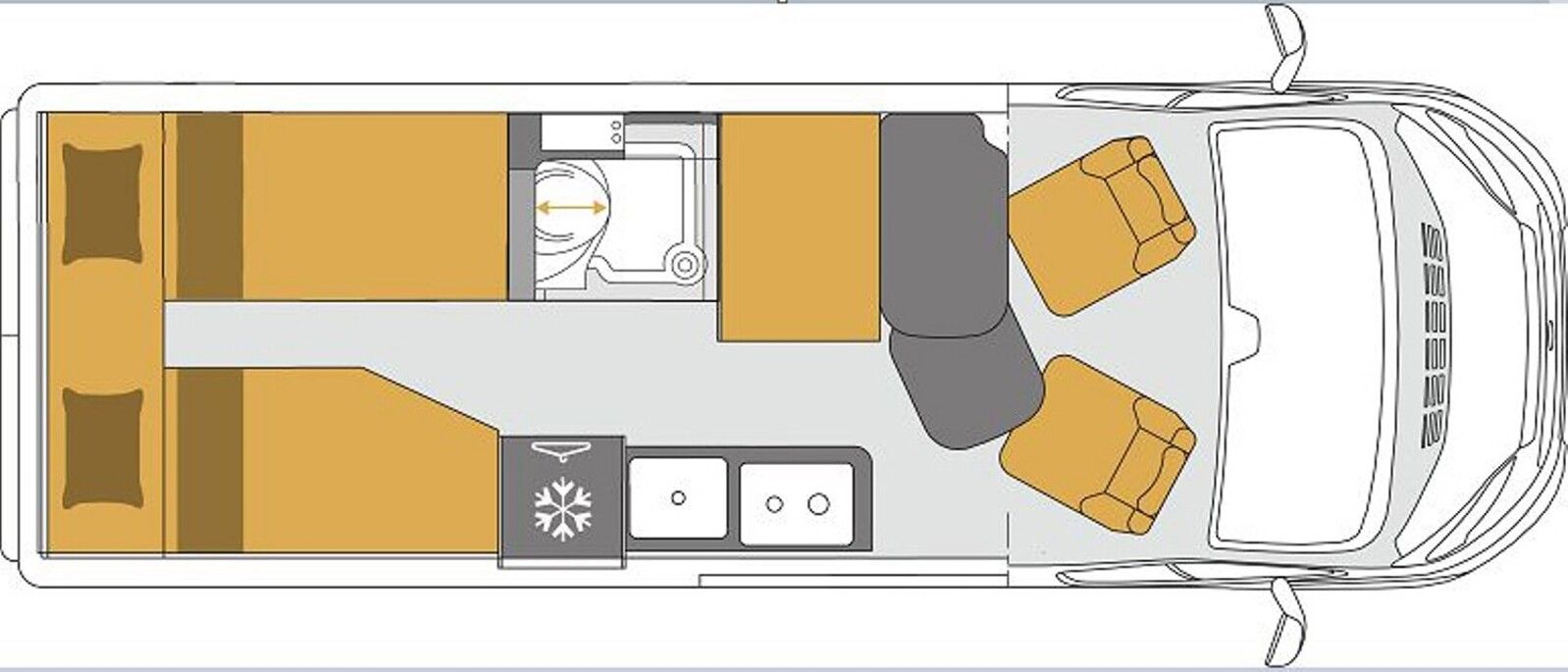 Fahrzeugabbildung Mooveo Campervan 63EB SAT/TV Markise Solar AHK Navi