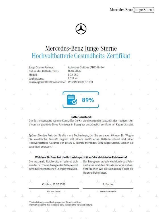 Fahrzeugabbildung Mercedes-Benz EQA 250+ Progressive Totwi. Navi LED SHZ Ambie.
