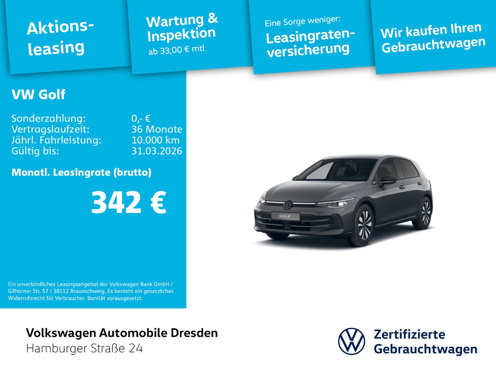 Volkswagen Golf VIII GOAL 2.0 TDI TRAVEL APP AHZV KAM KEY