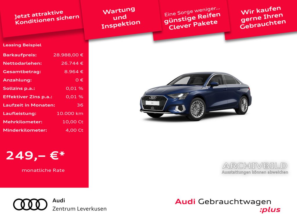 Audi A3 Limousine advanced S-TRON VIRT LED PORT NAVI