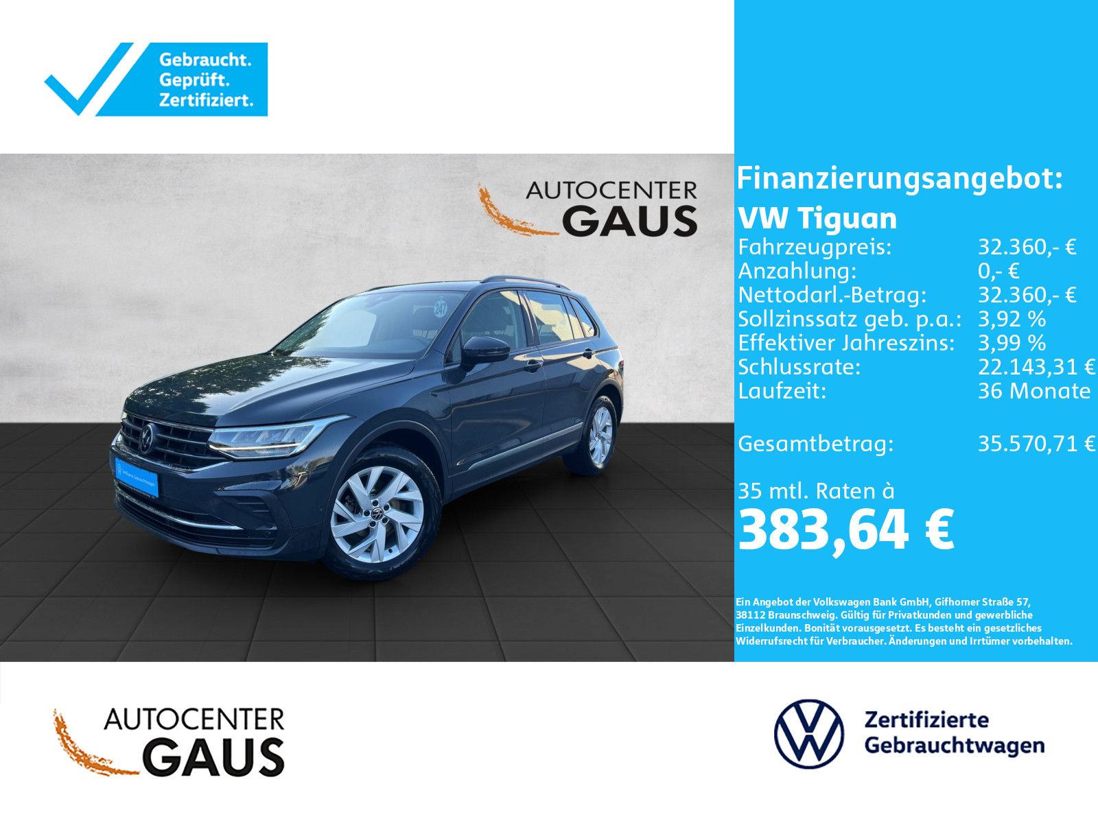 Tiguan Life 2.0 TDI DSG 4M Navi*LED*Standhzg.