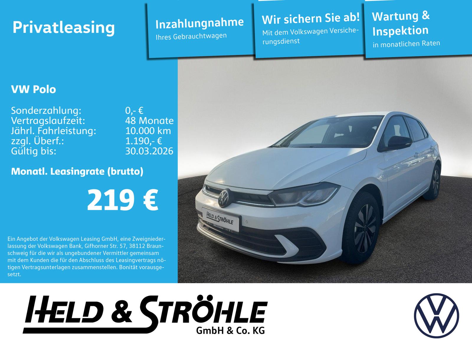 Volkswagen Polo GOAL 1,0l SHZ Lane Assist Ganzjahresreifen