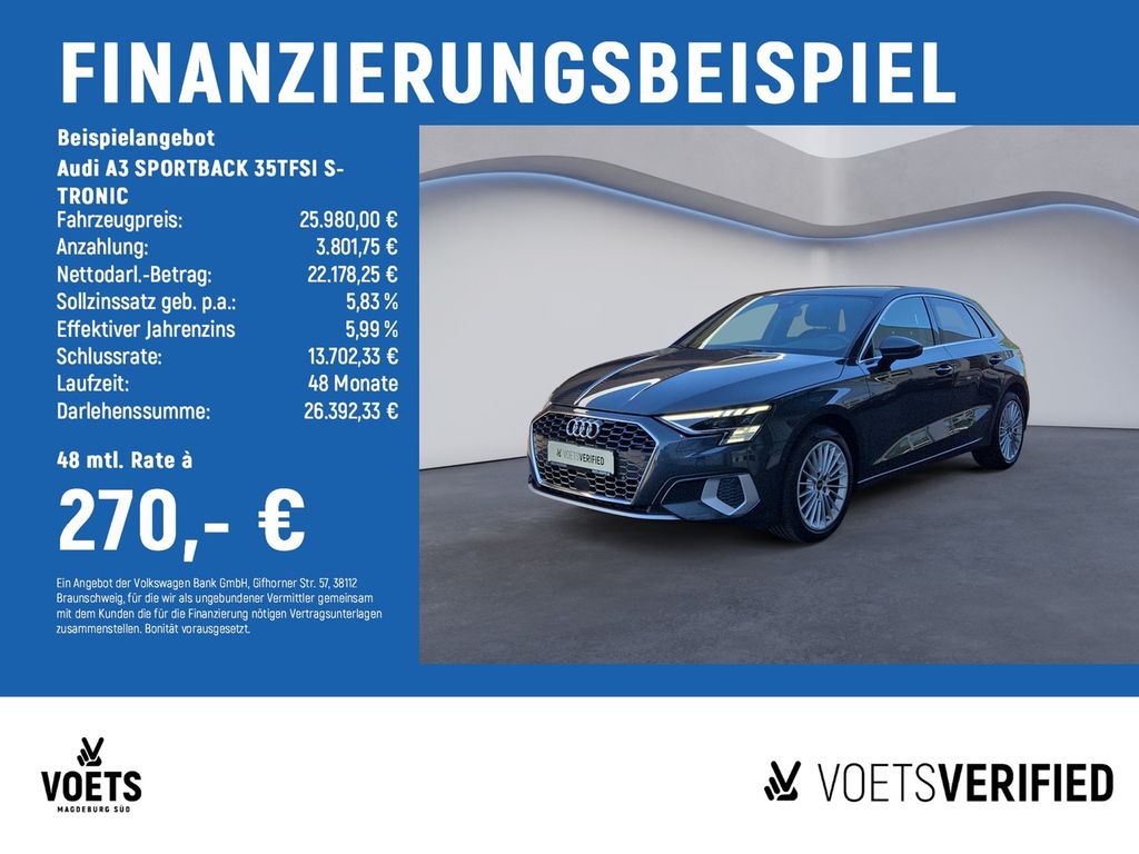 A3 SPORTBACK 35TFSI S-TRONIC MATRIX+STANDHZG+NAV