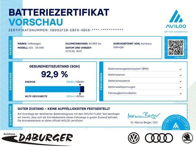 Volkswagen ID.3 Pro 62kW Family ACC+PANODACH+92,9%