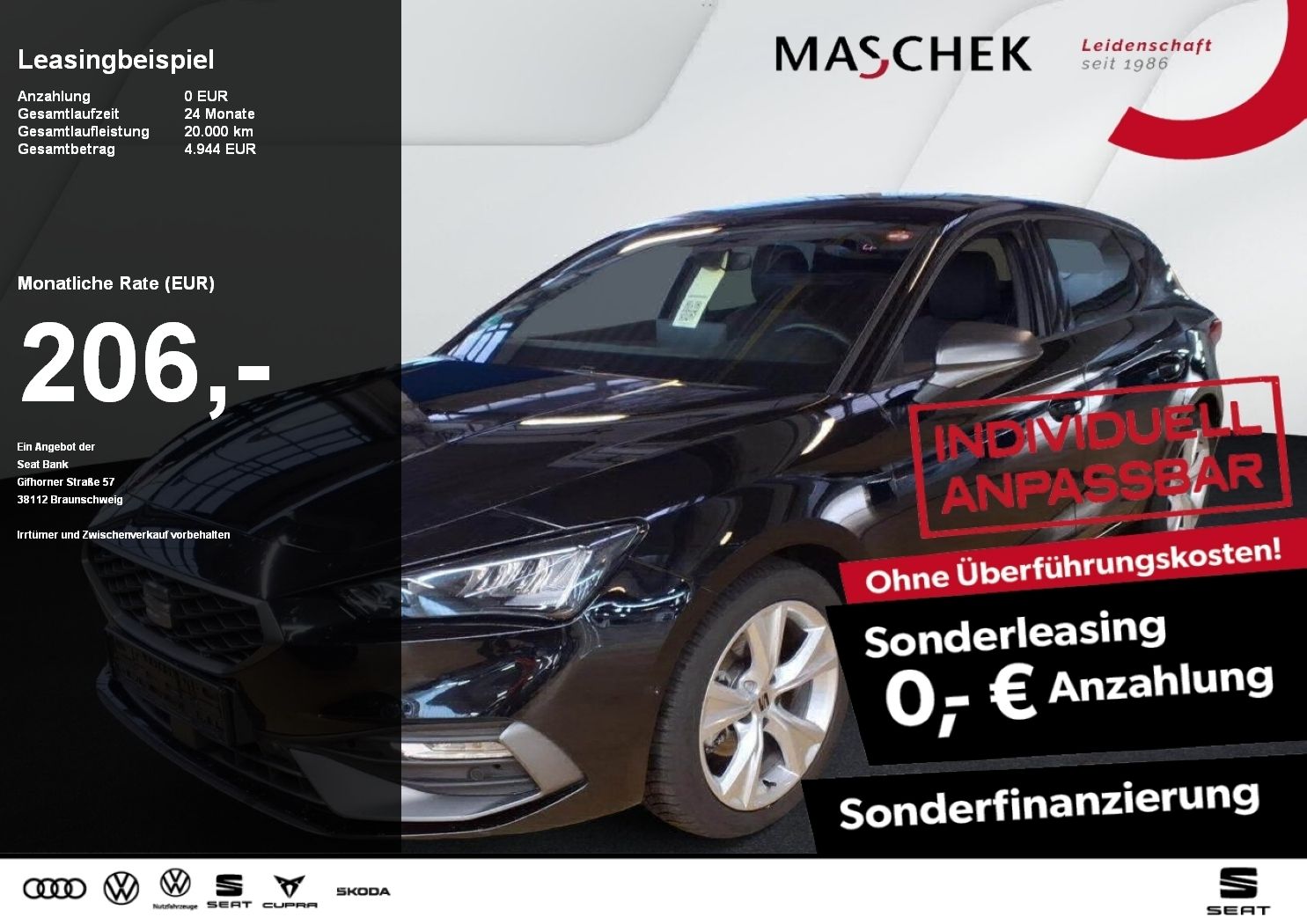 Seat Leon FR 2.0 TDI DSG Navi RearView Sitzh. ACC Amb