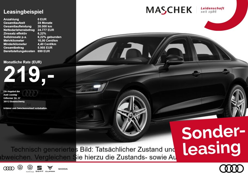 Audi A4 Limousine 40 TDI quat S tronic Black AHK Navi