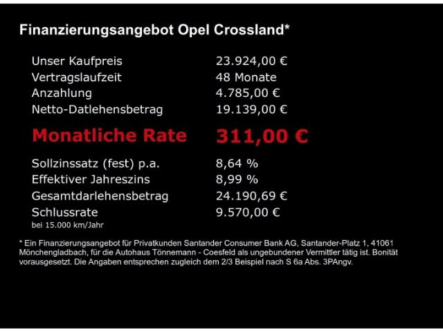 Crossland ELEGANCE PAKET AT+LED LICHT+NAVI+RÜCKF