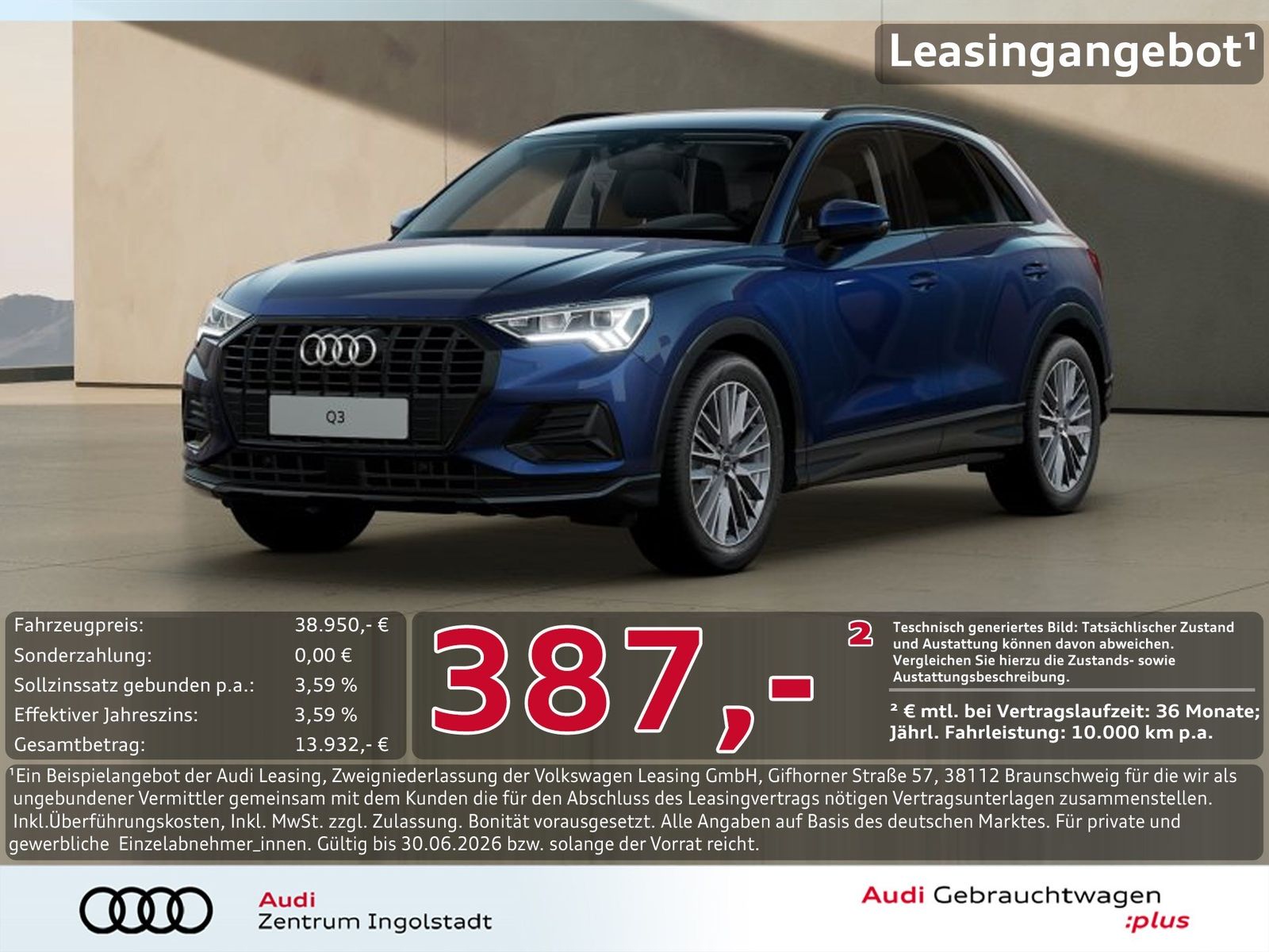 Audi Q3 35 TDI advanced LED AHK ACC PDC+ Optik-schw.